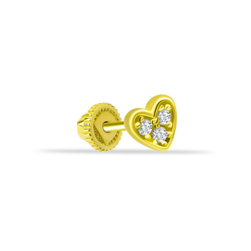 Kalp Altın Helix Piercing - CNG Jewels