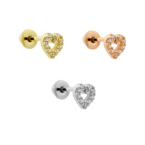 Kalp Altın Helix Piercing - CNG Jewels