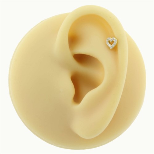 Kalp Altın Helix Piercing - CNG Jewels (1)