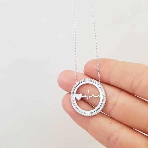 Kalp Atışı Gümüş Bayan Kolye - CNG Jewels