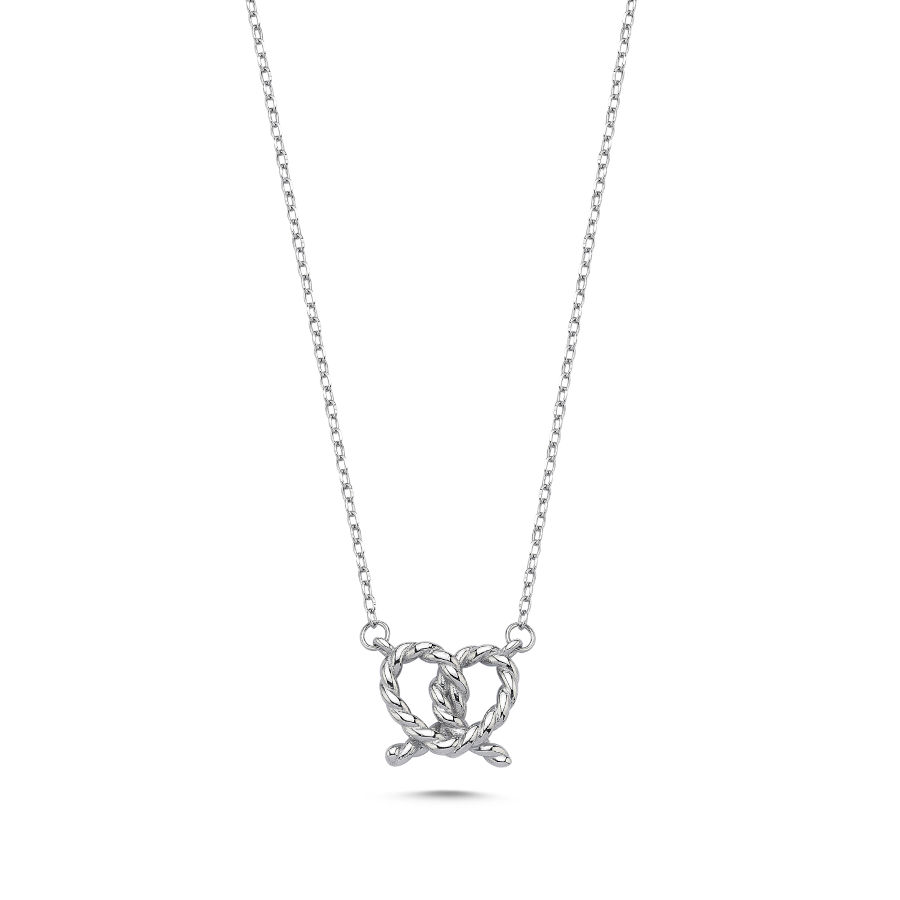 Heart Knot Women's Silver Necklace - CNG Jewels