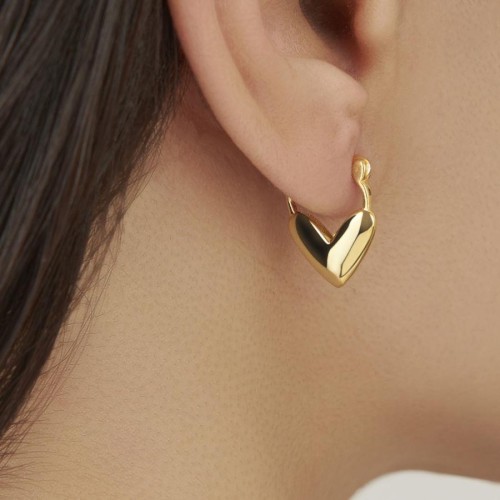 Kalp Gold Gümüş Bayan Küpe - CNG Jewels
