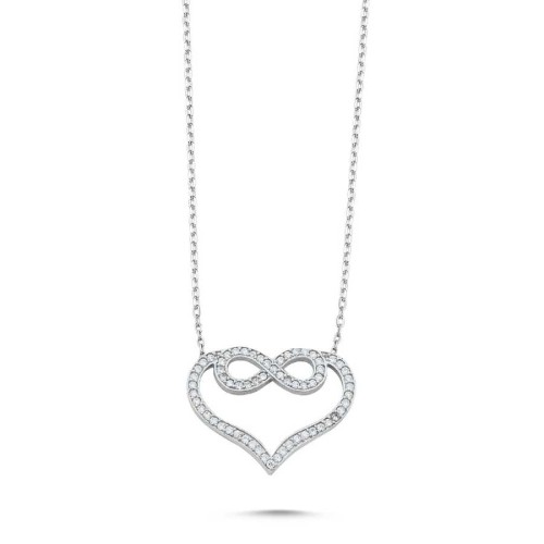 Kalp Sonsuzluk Gümüş Bayan Kolye - CNG Jewels
