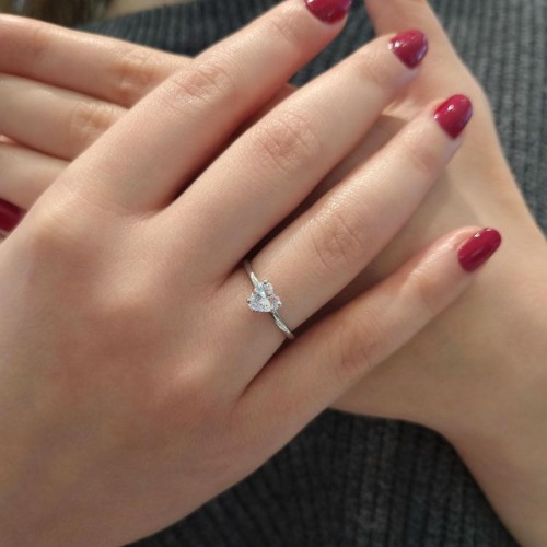 Kalp Tektaş Gümüş Kadın Yüzük - CNG Jewels (1)