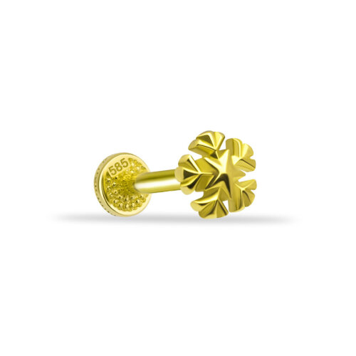 Snowflake Gold Tragus Piercing - CNG Jewels