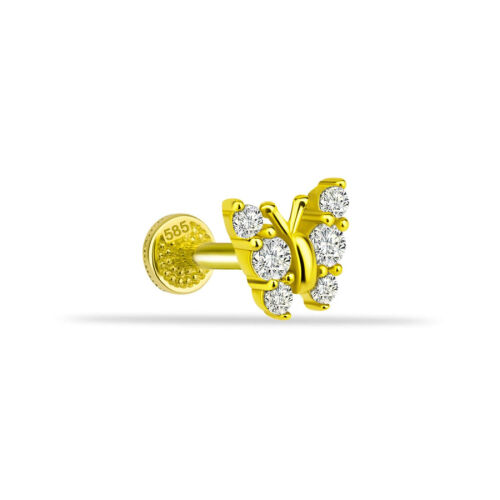 Kelebek Altın Tragus Piercing - CNG Jewels