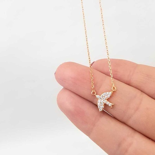Kırlangıç Rose Gümüş Bayan Kolye - CNG Jewels (1)