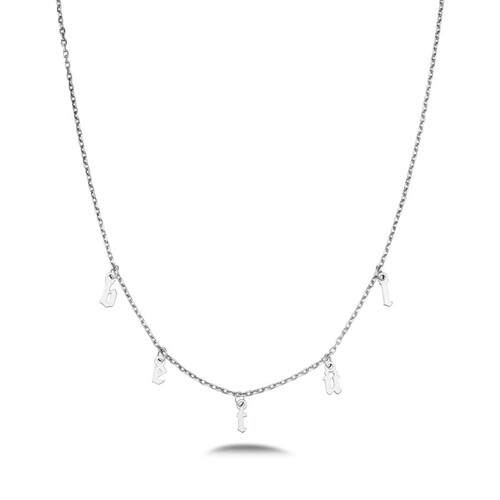 Kişiye Özel Gotik Harfli Gümüş İsim Kolye - CNG Jewels