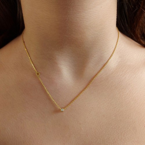 Kişiye Özel Harfli Tektaş Gümüş Bayan Kolye - CNG Jewels (1)