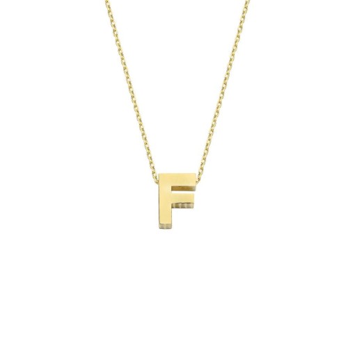 Küçük F Harfi 14 Ayar Altın Kolye - CNG Jewels