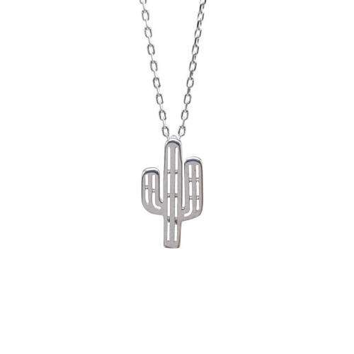 Küçük Kaktüs Gümüş Bayan Kolye - CNG Jewels