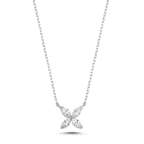Küçük Markiz Roza Gümüş Kadın Kolye - CNG Jewels