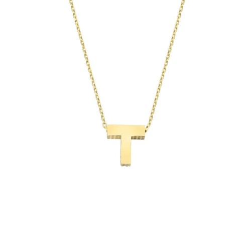 Küçük T Harfi 14 Ayar Altın Kolye - CNG Jewels