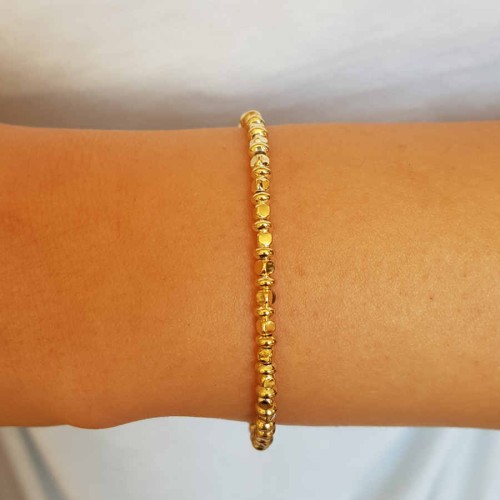 Küp Sıralı İtalyan Gold Gümüş Bayan Bileklik - CNG Jewels