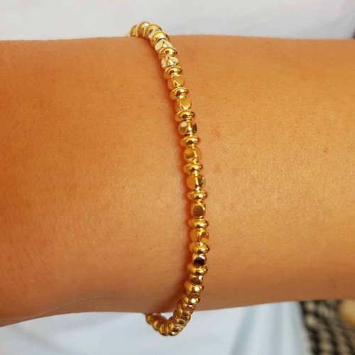 Küp Sıralı İtalyan Gold Gümüş Bayan Bileklik - CNG Jewels (1)