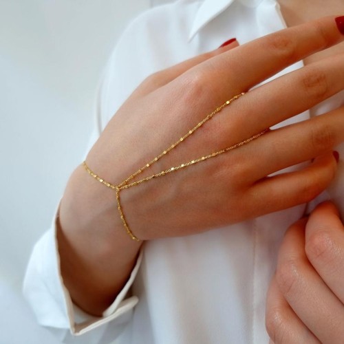 Küp Zincir Gold Gümüş Şahmeran Bileklik - CNG Jewels (1)