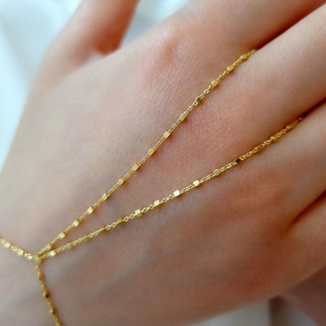 Küp Zincir Gold Gümüş Şahmeran Bileklik - 3