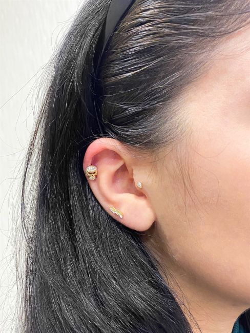 Kurukafa Altın Helix Piercing - 3