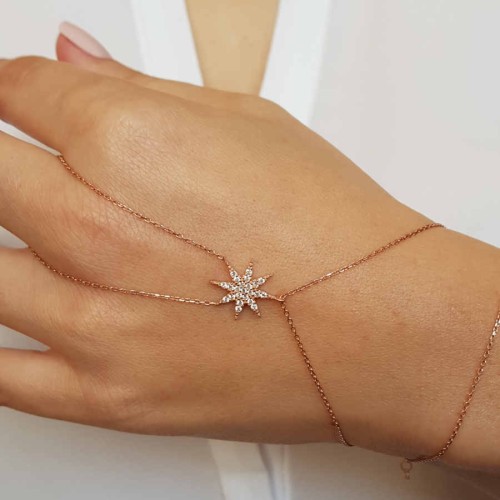 Kutup - Kuzey Yıldızı Rosegold Gümüş Şahmeran Bileklik - CNG Jewels