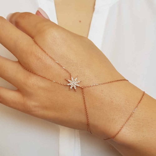 Kutup - Kuzey Yıldızı Rosegold Gümüş Şahmeran Bileklik - CNG Jewels (1)