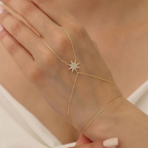 Kutup Yıldızı Gold Gümüş Şahmeran Bileklik - CNG Jewels
