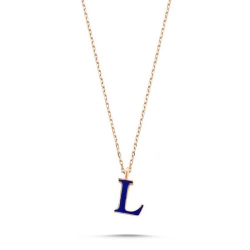 Small L Letter Silver Women's Necklace 