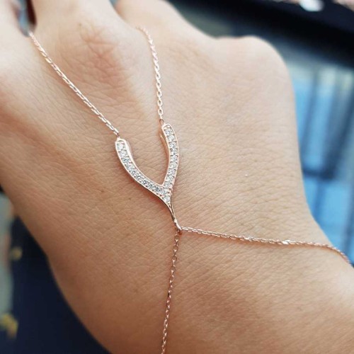 Lades Rose Gümüş Şahmeran Bileklik 