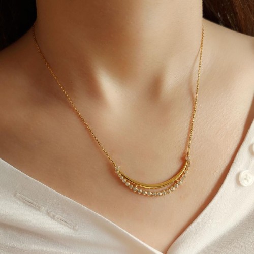 Lilya Gold Gümüş Kadın Kolye - CNG Jewels (1)