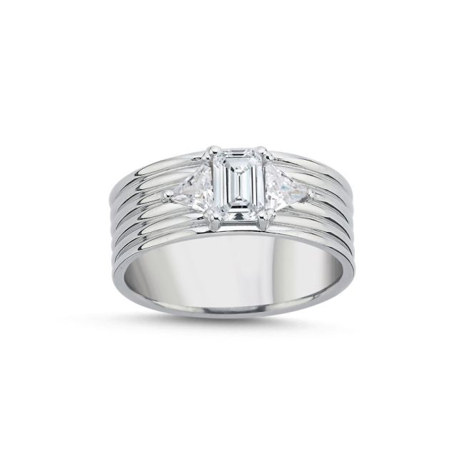 Line Baguette Gümüş Kadın Yüzük - 1