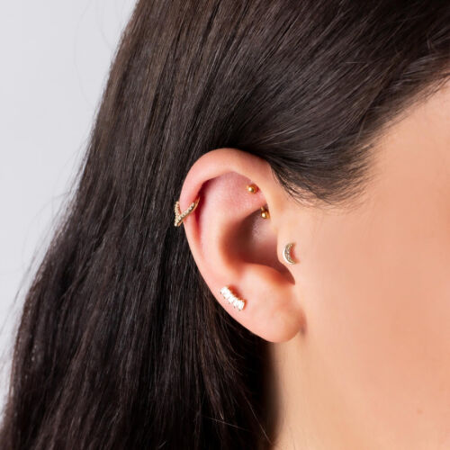 Luna Ay Altın Tragus Piercing - CNG Jewels (1)