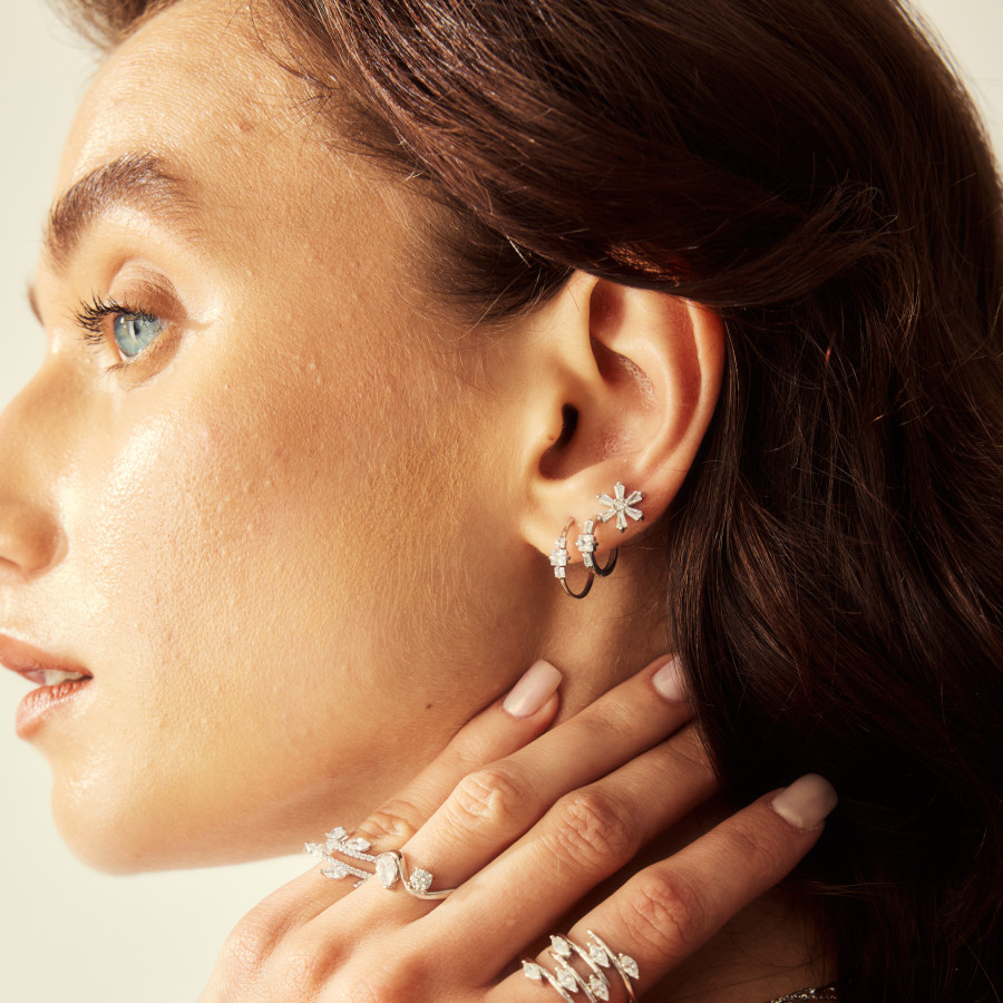 Luna Küçük Halka Kadın Gümüş Küpe - CNG Jewels (1)