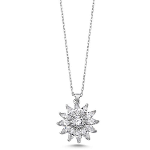 Markiz Ayçiçeği Kadın Gümüş Kolye - CNG Jewels