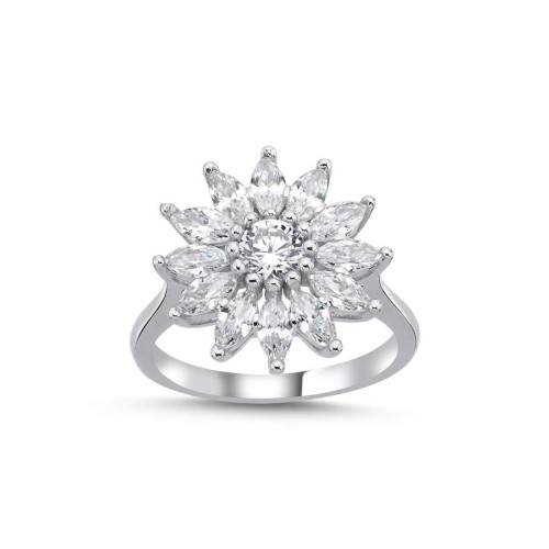 Markiz Ayçiçeği Kadın Gümüş Yüzük - CNG Jewels