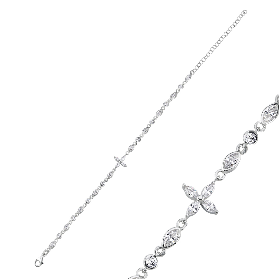 Markiz Roza Zincir Kadın Gümüş Bileklik - CNG Jewels