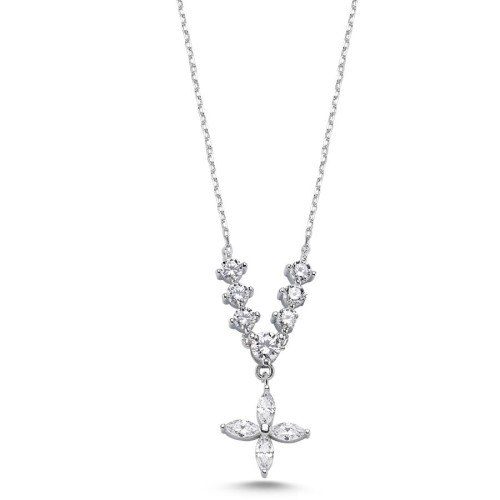 Markiz Roza Carmen Gümüş Kadın Kolye - CNG Jewels
