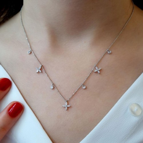 Markiz Roza Damla Gümüş Kadın Kolye - CNG Jewels (1)