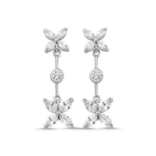 Markiz Roza Gümüş Kadın Küpe - CNG Jewels