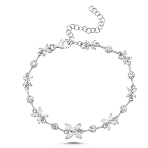 Markiz Roza Taşlı Süzme Suyolu Gümüş Kadın Bileklik - CNG Jewels (1)
