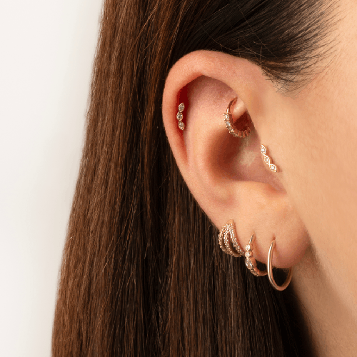 Marquise Altın Helix Küpe - CNG Jewels (1)