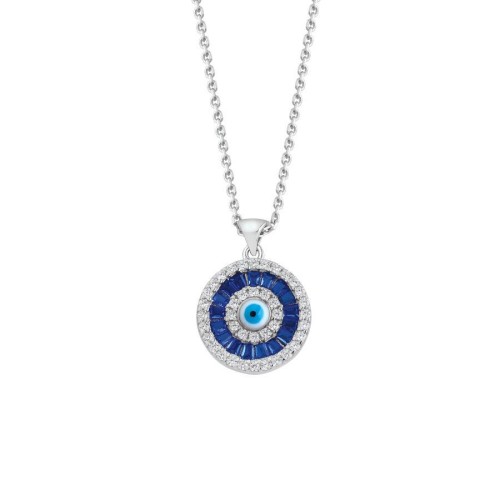 Mavi Baget Göz Gümüş Kadın Kolye - CNG Jewels