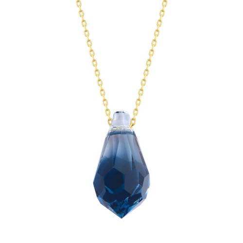 Mavi Swarovski Crystal Altın Kolye - CNG Jewels