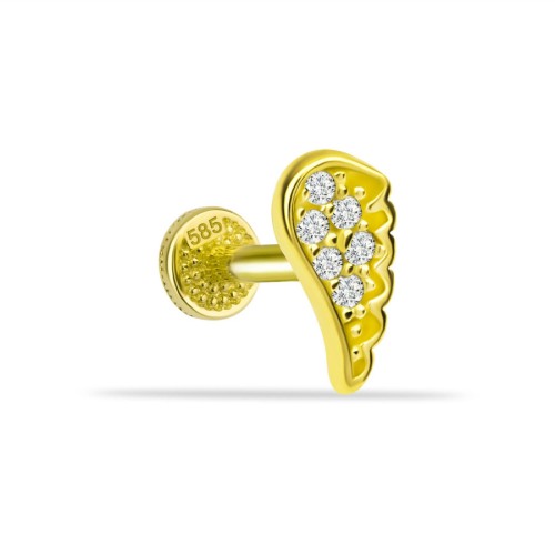 Melek Kanadı Altın Tragus Piercing - CNG Jewels