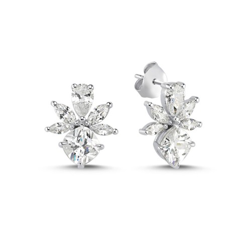 Merkür Damla Markiz Taşlı Gümüş Kadın Küpe - CNG Jewels
