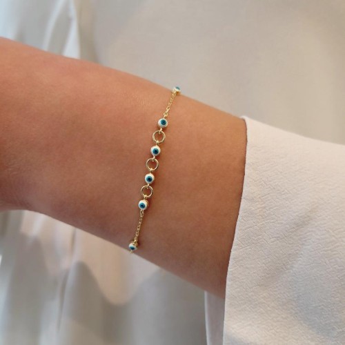 Merla Beyaz Göz Gümüş Kadın Bileklik - CNG Jewels