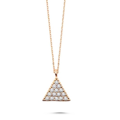 Mini Stone Triangle Silver Women's Necklace 