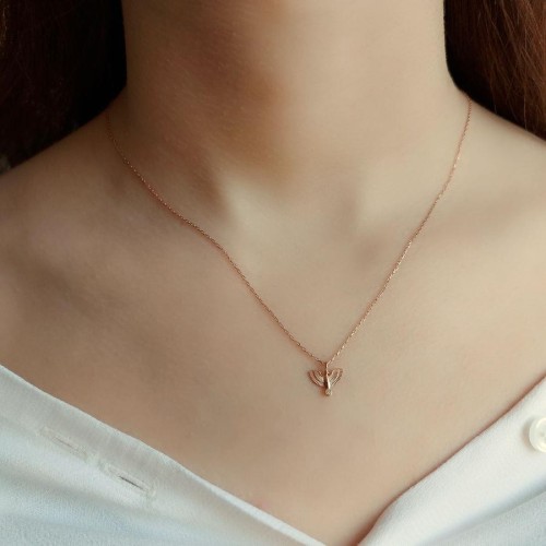 Minimal Zümrüd-ü Anka Kuşu Gümüş Kadın Kolye - CNG Jewels (1)