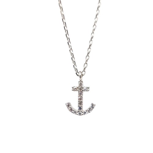 Minik Taşlı Çapa Gümüş Bayan Kolye - CNG Jewels