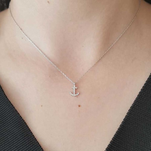 Minik Taşlı Çapa Gümüş Bayan Kolye - CNG Jewels (1)