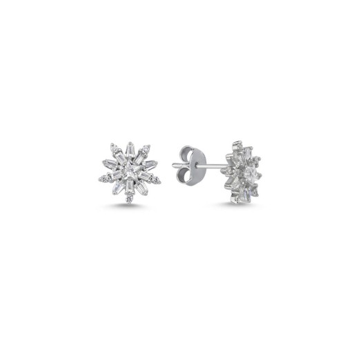 Minimal Baget Kutup Yıldızı Kadın Gümüş Küpe - CNG Jewels