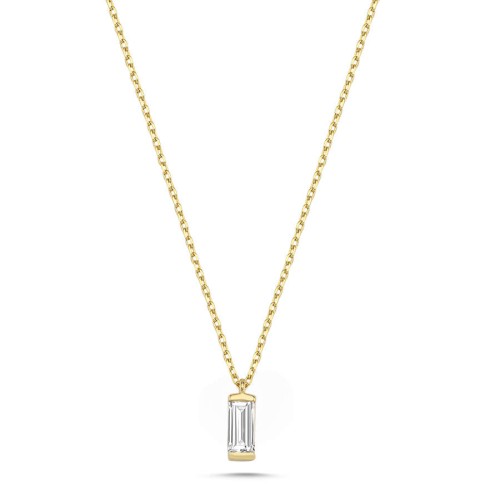 Minimal Baget Tektaş Altın Kolye - CNG Jewels